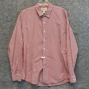 GOOD THREADS Button-up Shirt Men's XL Red & White Standard Fit Gingham Western